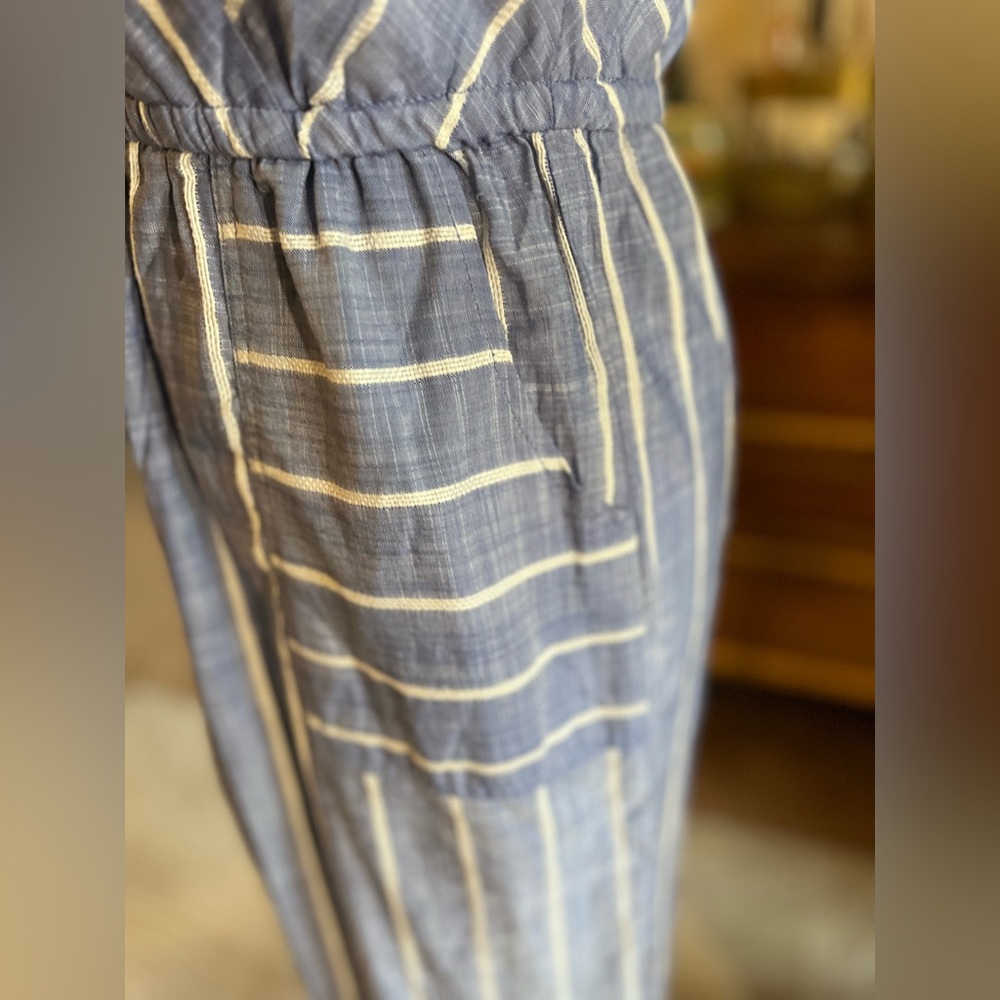 Universal Thread Blue and White Striped Midi Dress - Picture 5 of 6